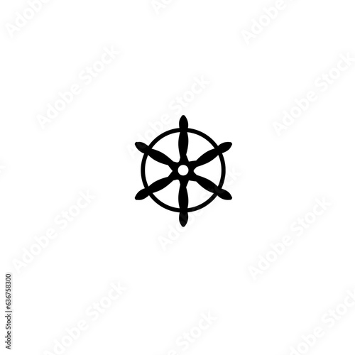 Ship wheel vector. Simple ship's steering wheel