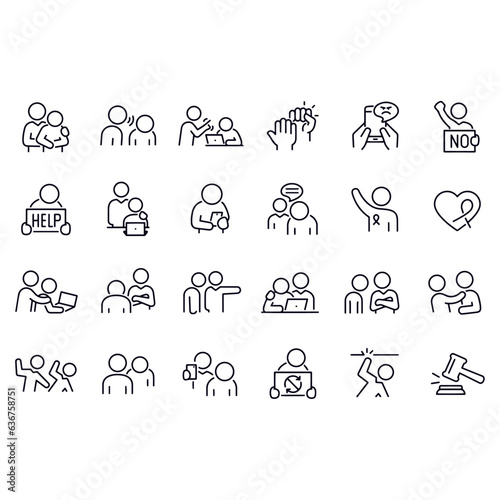 Workplace Harassment line icons vector design  photo