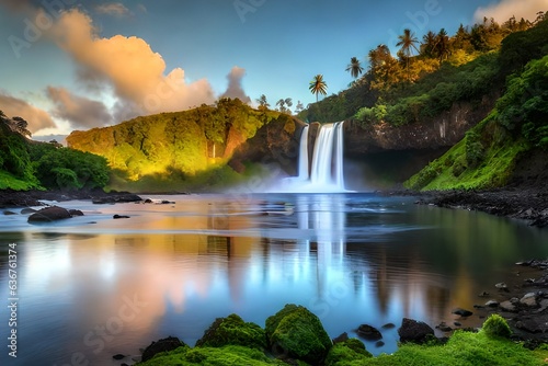 Rainbow Falls at Wailuku River State Park, Hilo, Big Island, Hawaii, USA