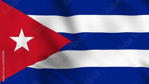 Wallpaper Mural Cuba national flag video. 3D Cuba flag waving seamless loop video animation Torontodigital.ca