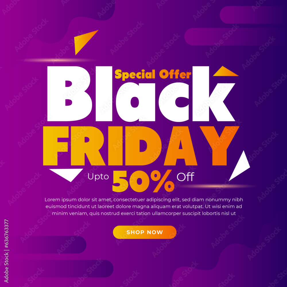 Black Friday super sale social media banner and background template
