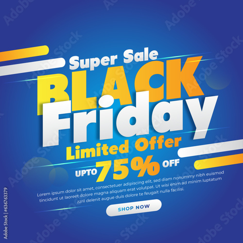 Black Friday super sale social media banner and background template