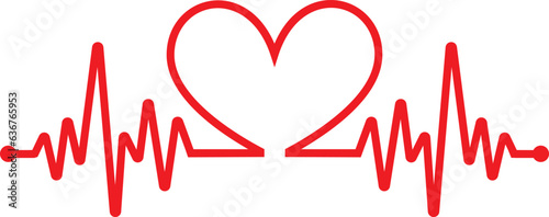 heart with heartbeat vector design