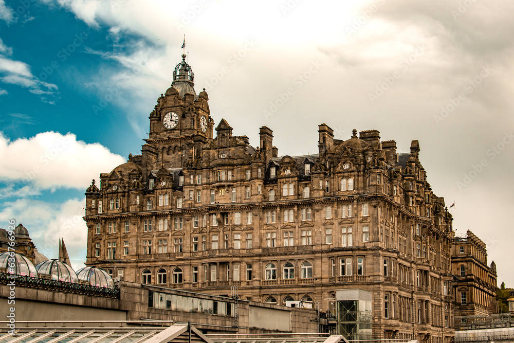 The Balmoral Hotel Clocktower in Edinburgh, Scotland