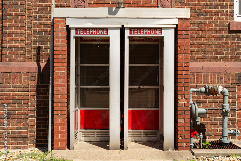 Naklejka premium Telephone booths.