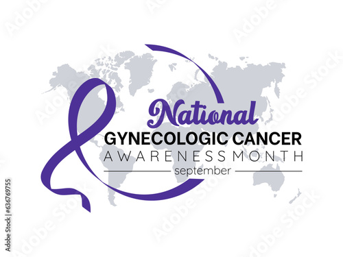 National Gynecologic Cancer Awareness Month Advocates for Awareness, Early Detection, and Support. Women's Health vector illustration banner template.