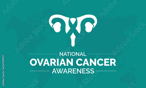 National Ovarian Cancer Awareness Month vector banner template. Health Care concept of uterus, women disease, sexual prevention vector illustration idea.