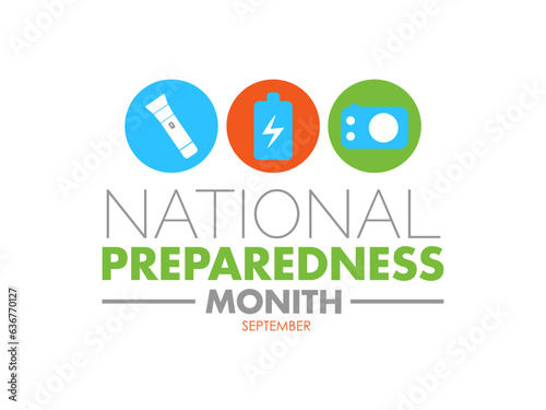 National Preparedness Month Promotes Readiness, Safety, and Collaboration for All Hazards. vector illustration banner template.