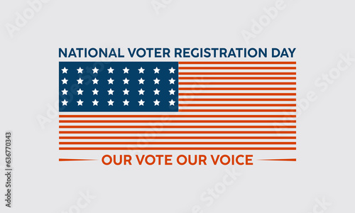 National Voter Registration Day Encourages Civic Participation and Electoral Engagement. Empowering Democracy vector banner template.