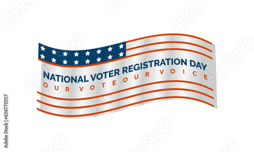 National Voter Registration Day Encourages Civic Participation and Electoral Engagement. Empowering Democracy vector banner template.