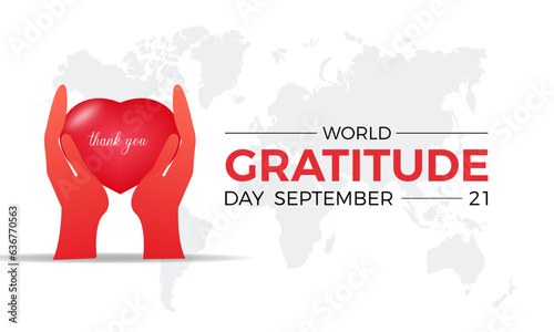 World Gratitude Day Fosters Mindfulness, Connection, and Positive Global Change. Celebrating the Power of Appreciation vector illustration banner template.