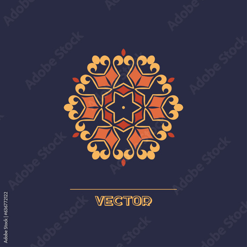 Ornament in ethnic style. Mandala circular abstract floral pattern. Ornamental Arabesque Vector Pattern. Ethnic Flourish Illustration for Trendy Textile, Home Decor, Paper Products