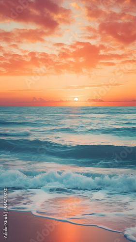 sunset over the sea phone background