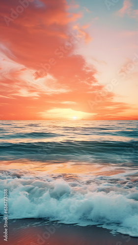 sunset over the sea background phone