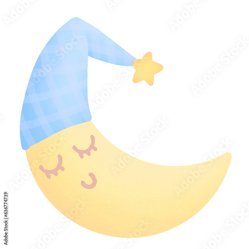 illustration of crescent moon good night