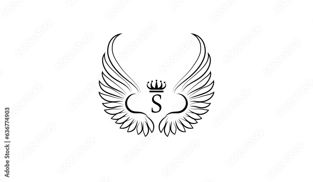 LUXURY EAGLE WITH WINGS LOGO S