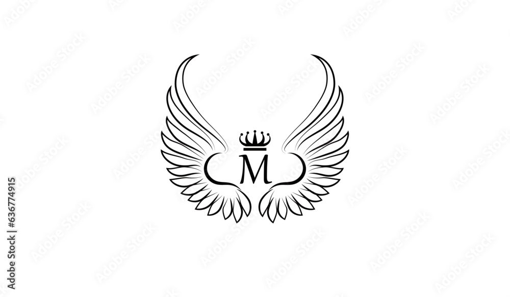 LUXURY EAGLE WITH WINGS LOGO M
