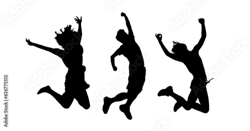 jumping people silhouettes
