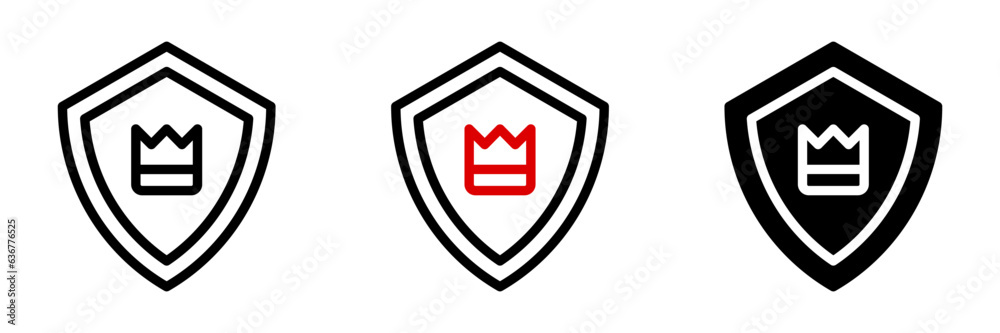 Shield with crown icon. protection sign for mobile concept and web design. vector illustration Shield with crown icon. protection sign for mobile concept and web design. vector illustration