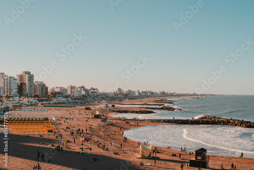 Cuadro en lienzo atardecer en las playas de Mar del plata, Costa atlántica, verano en Mar del pla