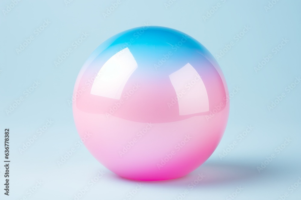 Gradient pink, blue, glass ball. Shiny, glossy sphere in pastel colors with copy space mockup Gradient pink, blue, glass ball. Shiny, glossy sphere in pastel colors with copy space mockup