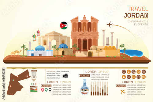travel jordan infographic design. Vector elements. 