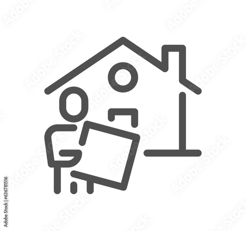 Food and package delivery related icon outline and linear vector.