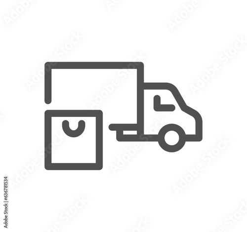 Food and package delivery related icon outline and linear vector.