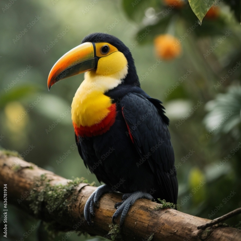 Fototapeta premium Vivid Encounter: The Tropical Toucan