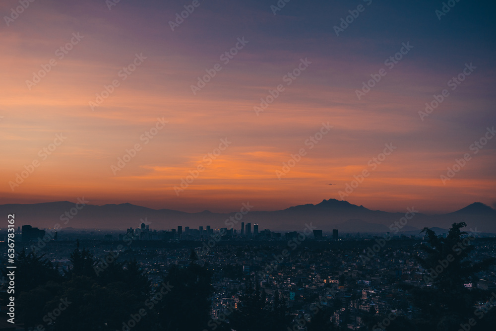 sunrise - sunset of the mexico city