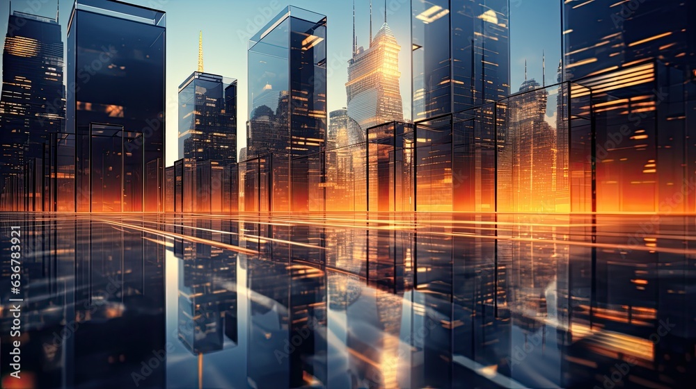 Fototapeta premium big city with skyscrapers