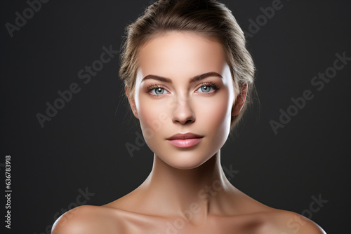 Captivating Portrait of Smooth and Radiant Woman - Professional Beauty Services and Cosmetic Treatments Image