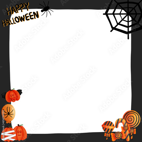 Halloween frame isolated on transparent background 