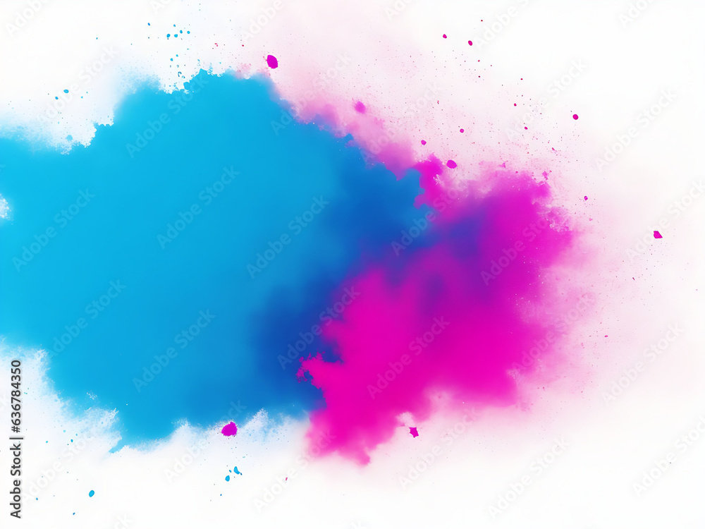 abstract powder splatted background. blue powder explosion on transparent background. Colored cloud. Colorful dust explode. Paint Holi