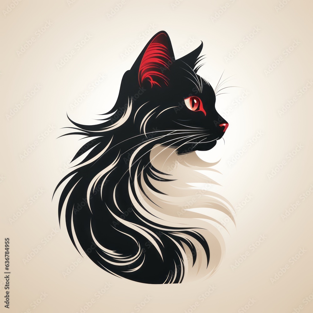 Fototapeta premium cat minimalistic avatar