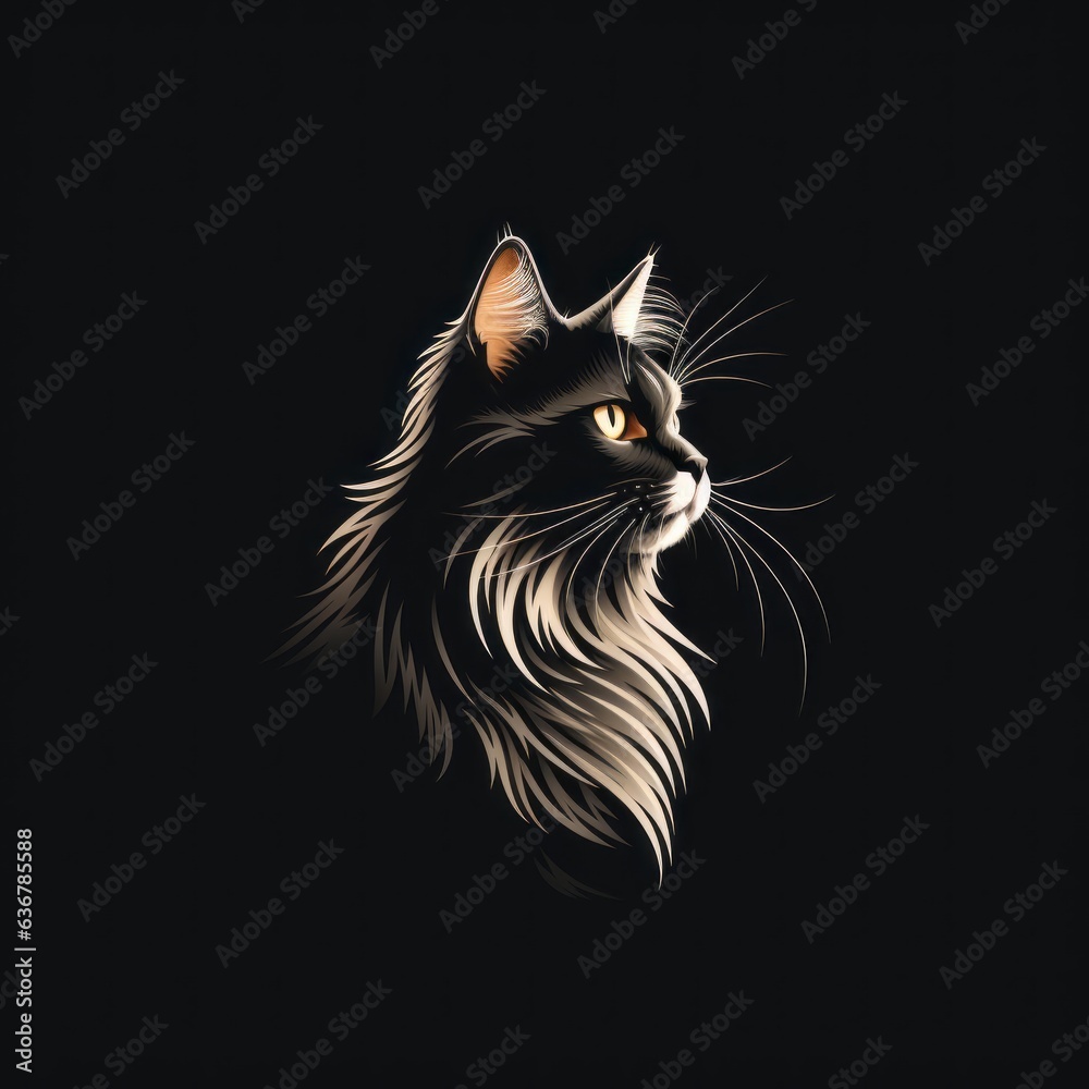 Fototapeta premium cute cat graphic illustration