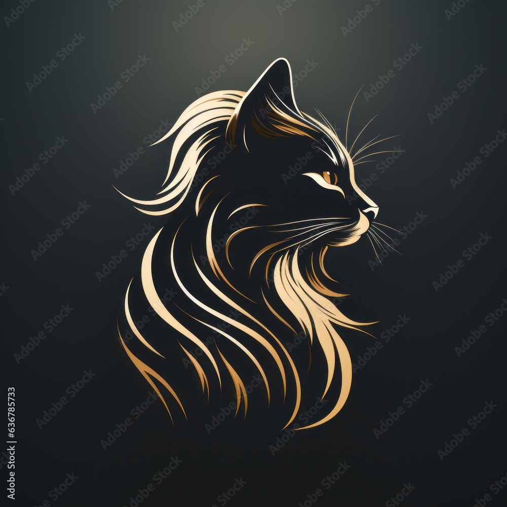 Fototapeta premium minimalistic cat illustration perfect for avatar