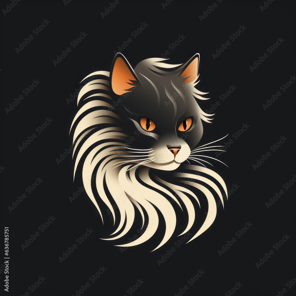 Fototapeta premium minimalistic cat illustration perfect for avatar