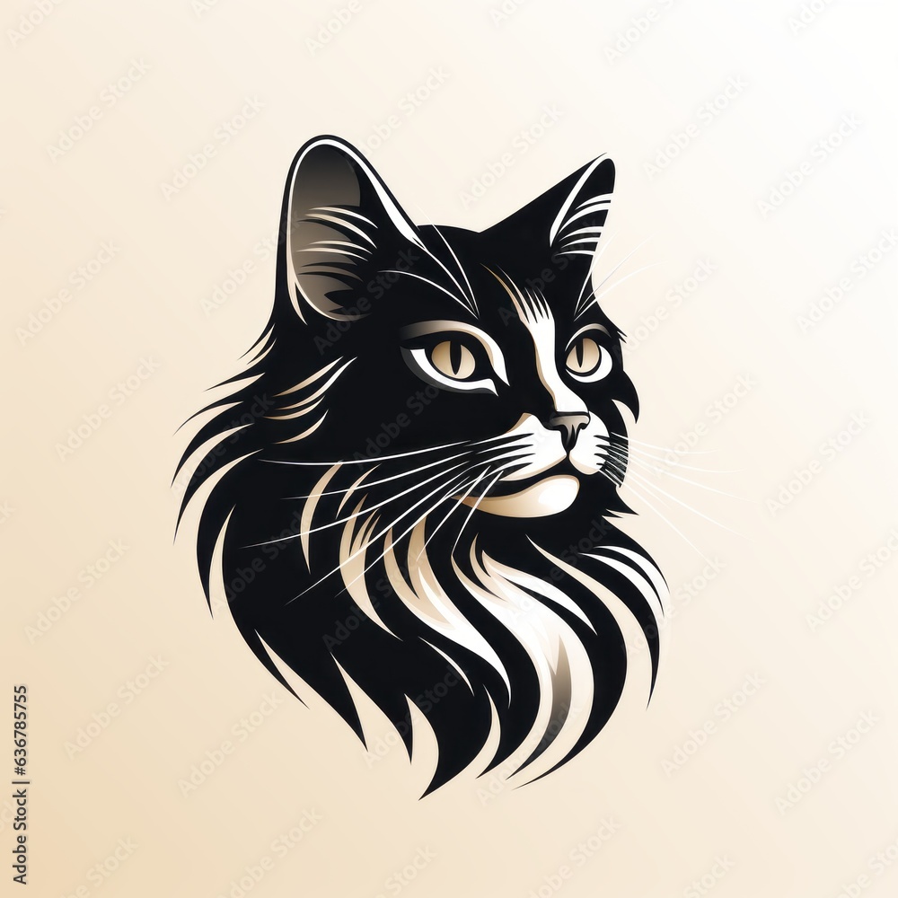 Fototapeta premium minimalistic cat illustration perfect for avatar