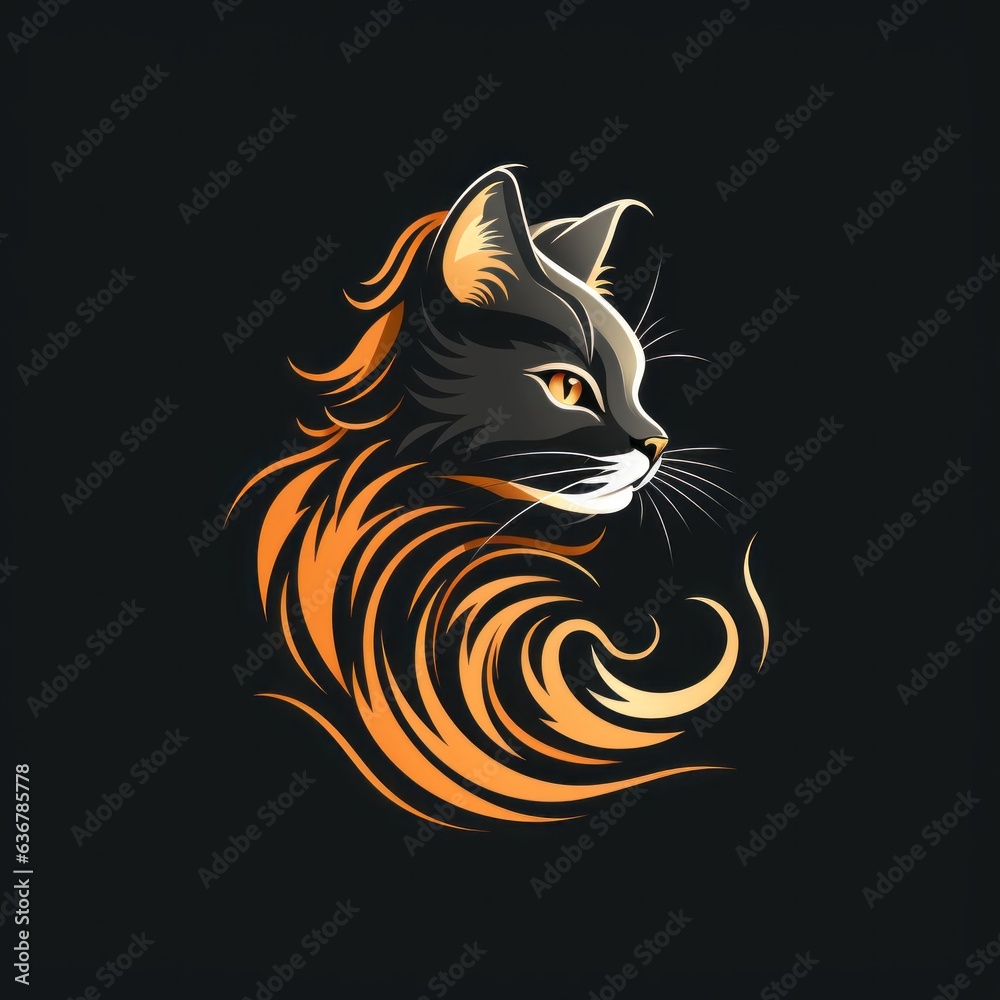 Fototapeta premium minimalistic cat illustration perfect for avatar