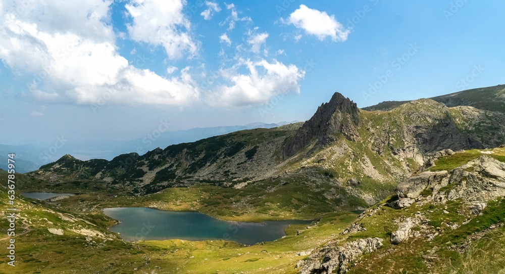Scenic view of a lake in the mountain of Rila in Bulgaria.