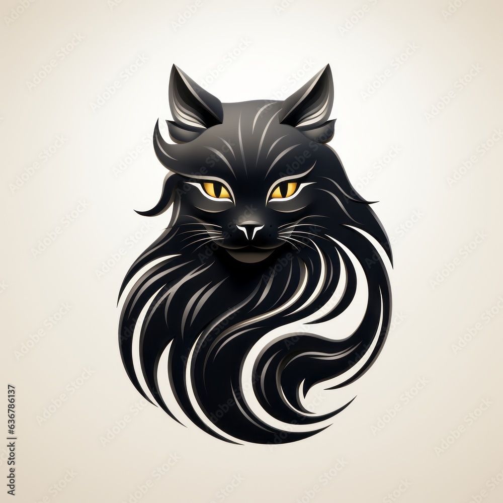 minimalistic cat illustration perfect for avatar