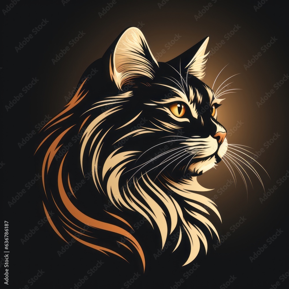 Fototapeta premium minimalistic cat illustration perfect for avatar