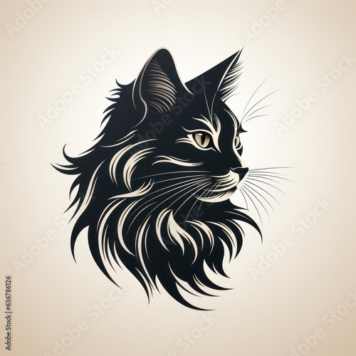 minimalistic cat illustration perfect for avatar