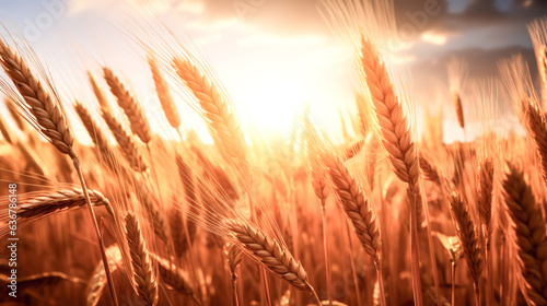 The sun lit up the golden wheat fields  swaying in the wind.