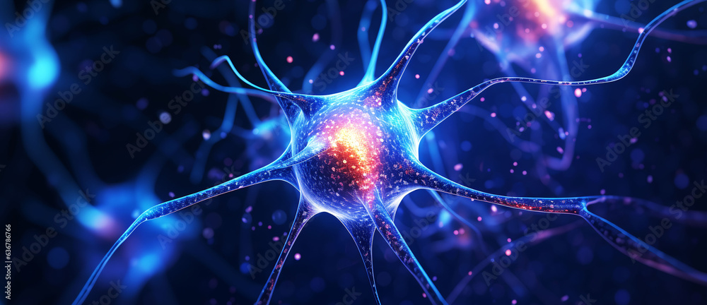 Electronic image of brain neurons,Generated by AI Electronic image of brain neurons,Generated by AI