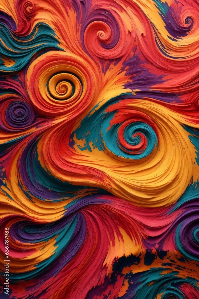 Colorful and vibrant swirly abstract background