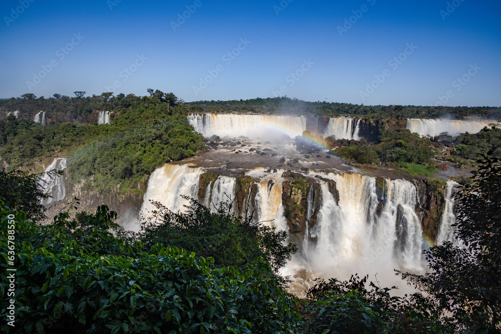 Iguazu Waterfalls, one of the new seven natural wonders of the world in all its beauty viewed from the Brazilian side - traveling South America Iguazu Waterfalls, one of the new seven natural wonders of the world in all its beauty viewed from the Brazilian side - traveling South America