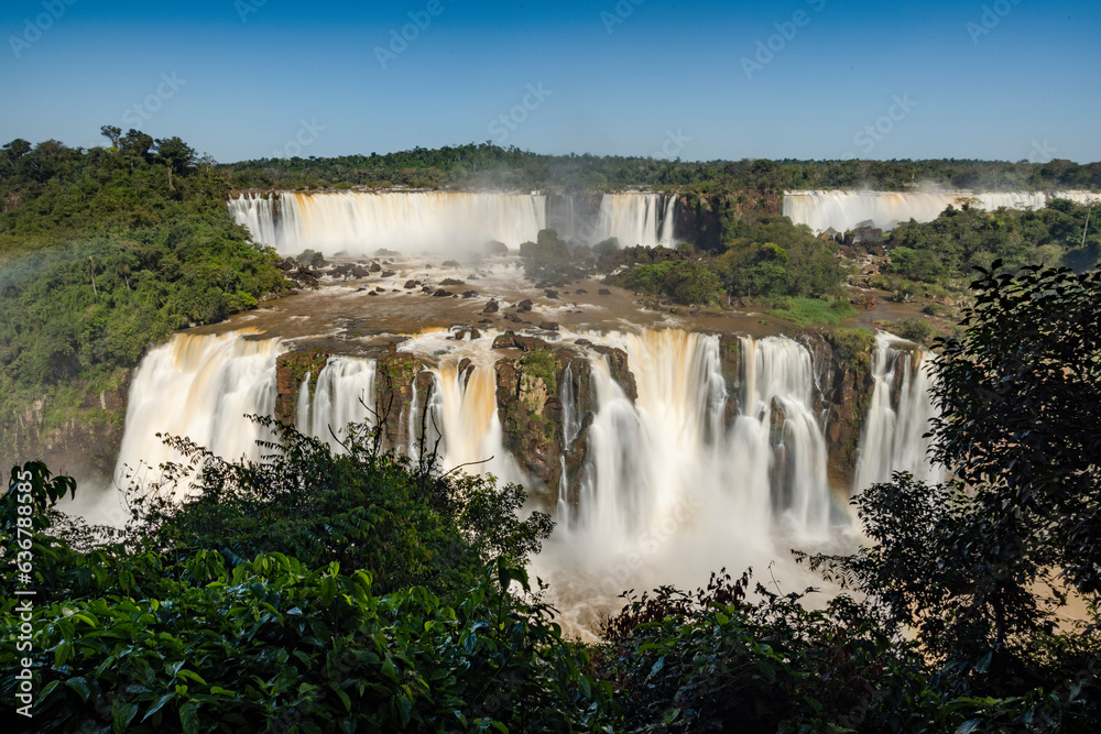 Iguazu Waterfalls, one of the new seven natural wonders of the world in all its beauty viewed from the Brazilian side - traveling South America Iguazu Waterfalls, one of the new seven natural wonders of the world in all its beauty viewed from the Brazilian side - traveling South America