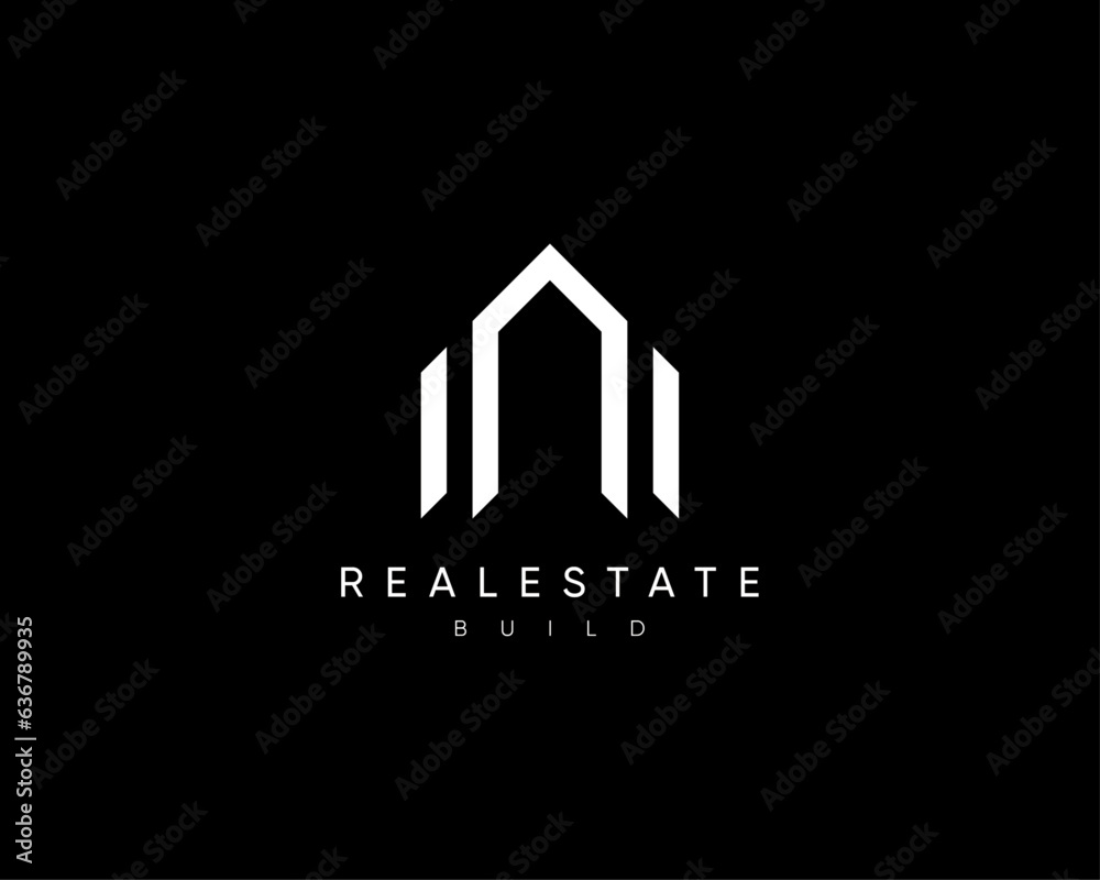 Abstract house logo. Modern architecture, structure, planning, property, residence, apartment vector design symbol.